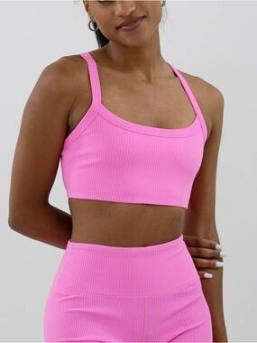 Year of Ours Ribbed Bralette in Pink Sz Large